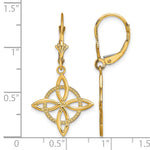 14K Yellow Gold Small Celtic Eternity Knot Leverback Earrings - Product Photo
