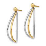 14k w/ White Rhodium Ball Stud w/ Triple Wire Dangle Jacket Earrings - Product Photo