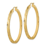 14K Polished and Textured Hoop Earrings - Product Photo