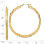 14K Polished and Textured Hoop Earrings - Product Photo