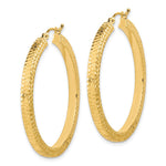 14K Polished & Hammered Hoop Earrings - Product Photo