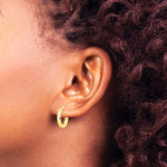 14K Yellow Gold Polished Twisted Hoop Earrings - Product Photo