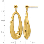 14K Polished Hollow Oval Hollow Post Dangle Earrings - Product Photo