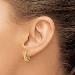 14K Polished Diamond-cut Hoop Earrings - Product Photo
