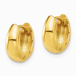 14K Yellow Gold Polished Hinged Huggie Hoop Earrings - Product Photo