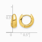 14K Yellow Gold Polished Hinged Huggie Hoop Earrings - Product Photo