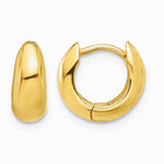 14K Yellow Gold Polished Hinged Huggie Hoop Earrings - Product Photo