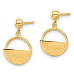 14K Polished Contemporary Dangle Post Earrings - Product Photo