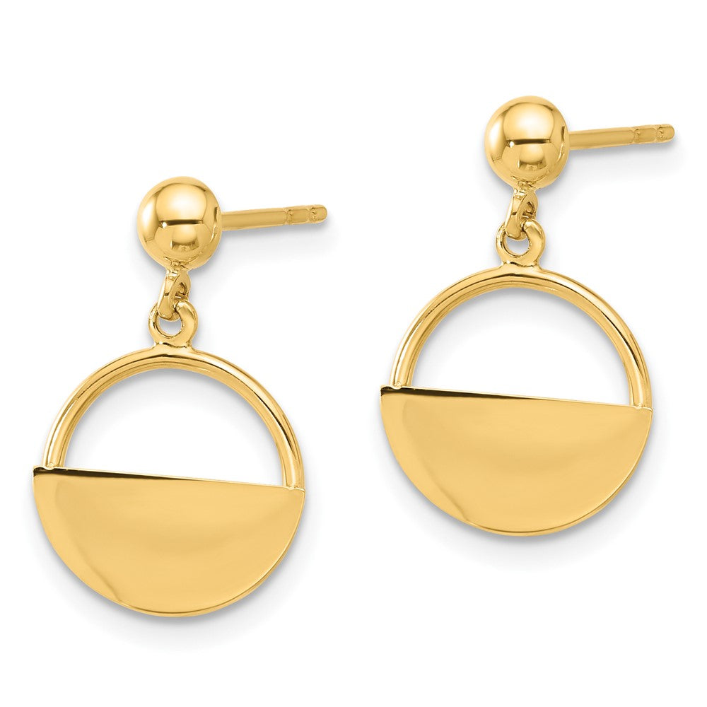 14K Polished Contemporary Dangle Post Earrings - Product Photo