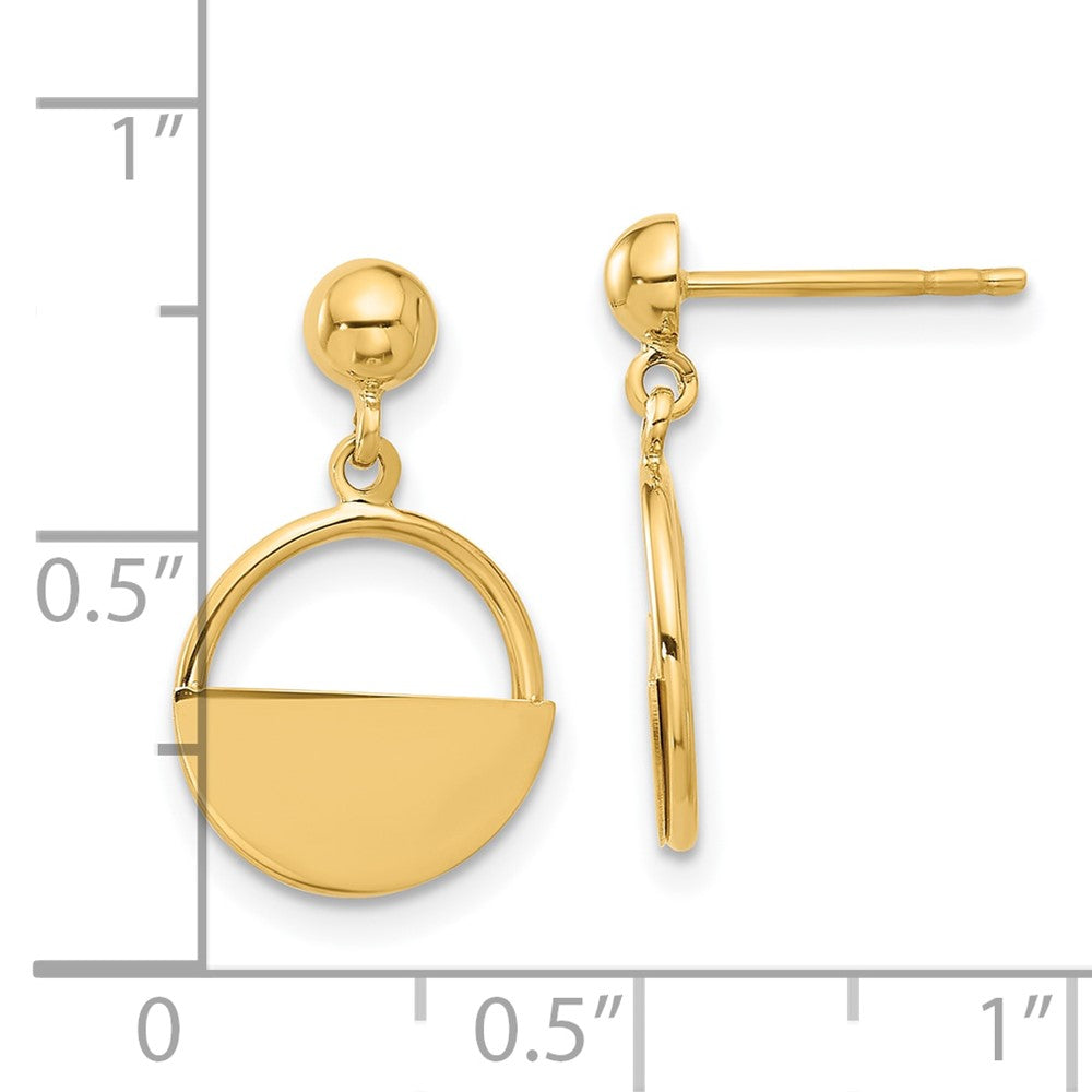 14K Polished Contemporary Dangle Post Earrings - Product Photo