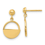14K Polished Contemporary Dangle Post Earrings - Product Photo