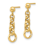 14K Polished Circle Link Post Earrings - Product Photo