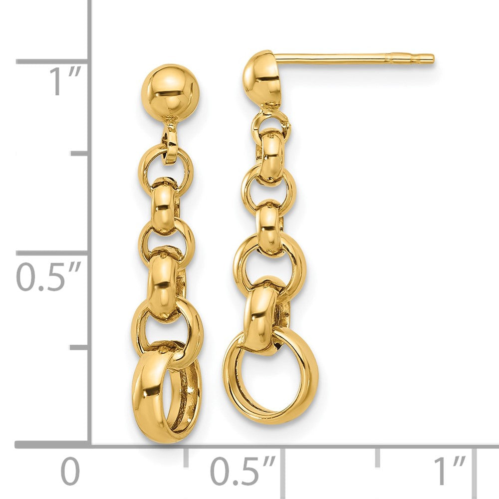 14K Polished Circle Link Post Earrings - Product Photo