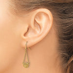 14k Polished Cut Out Hollow Dangle Earrings - Product Photo