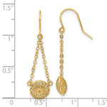 14k Polished Cut Out Hollow Dangle Earrings - Product Photo