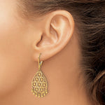 14K Polished and Diamond-cut Chandelier Style Dangle Earrings - Product Photo