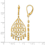 14K Polished and Diamond-cut Chandelier Style Dangle Earrings - Product Photo
