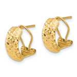 14K Polished and Diamond-cut Omega Back Earrings - Product Photo