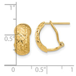 14K Polished and Diamond-cut Omega Back Earrings - Product Photo