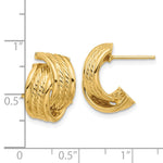 14K Polished and Textured Twisted Post Earrings - Product Photo