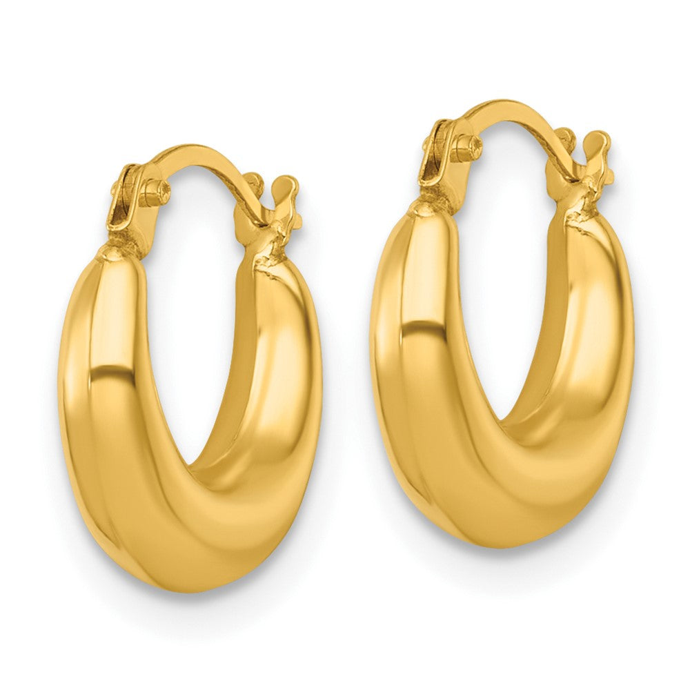 14K Yellow Gold Polished 3.8mm Hoop Earrings