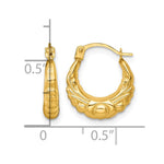 14k Polished Fancy Hoop Earrings - Product Photo