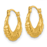 14K Yellow Gold Polished Fancy Hoop Earrings - Product Photo