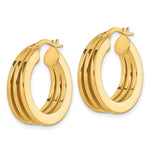 14K Polished Square Tube Hoop Earrings - Product Photo