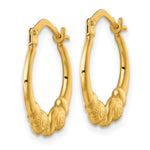 14K Yellow Gold Polished Ram Head Hoop Earrings - Product Photo