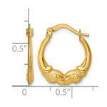14K Yellow Gold Polished Ram Head Hoop Earrings - Product Photo