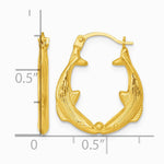 14K Yellow Gold Polished Whale Hoop Earrings - Product Photo