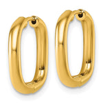 14K Yellow Gold Polished Square Endless Hoop Earrings - Product Photo