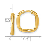 14K Yellow Gold Polished Square Endless Hoop Earrings - Product Photo