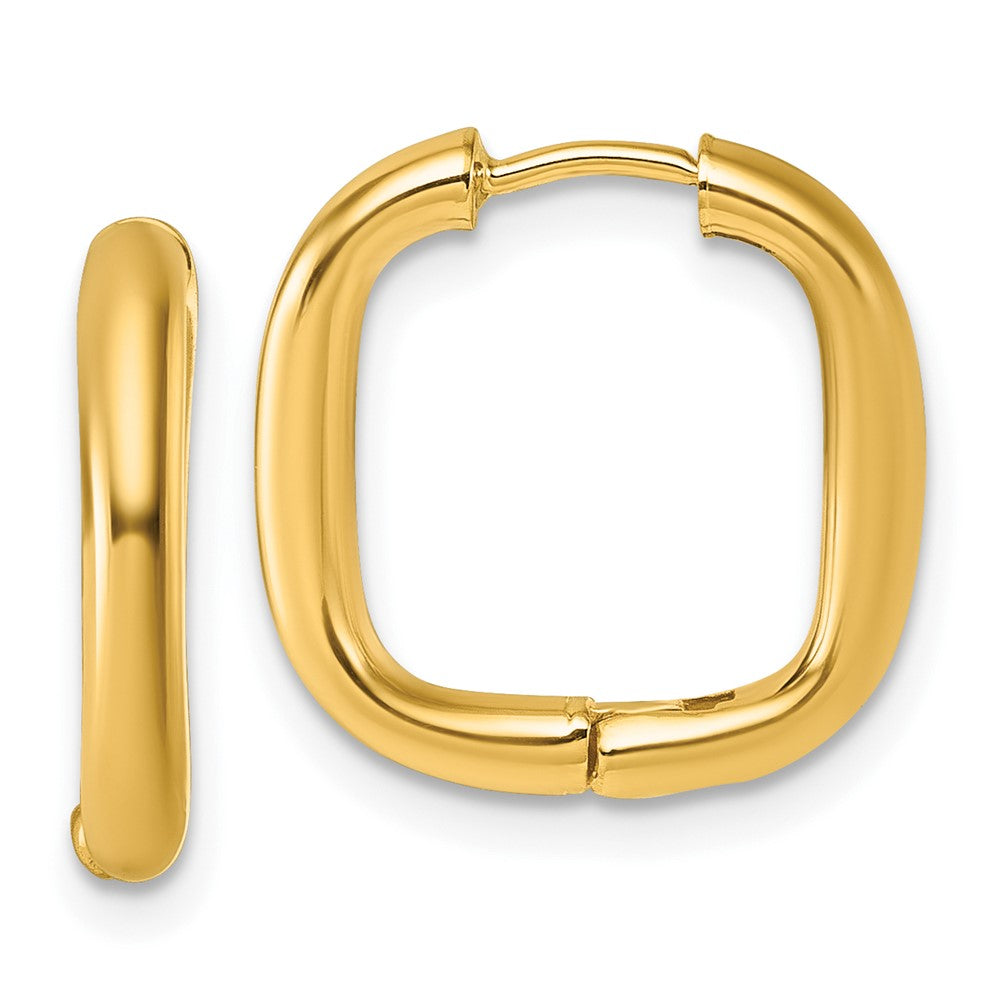 14K Yellow Gold Polished Square Endless Hoop Earrings