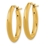 14k Polished Oval Hoop Earrings - Product Photo