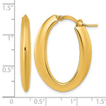 14k Polished Oval Hoop Earrings - Product Photo