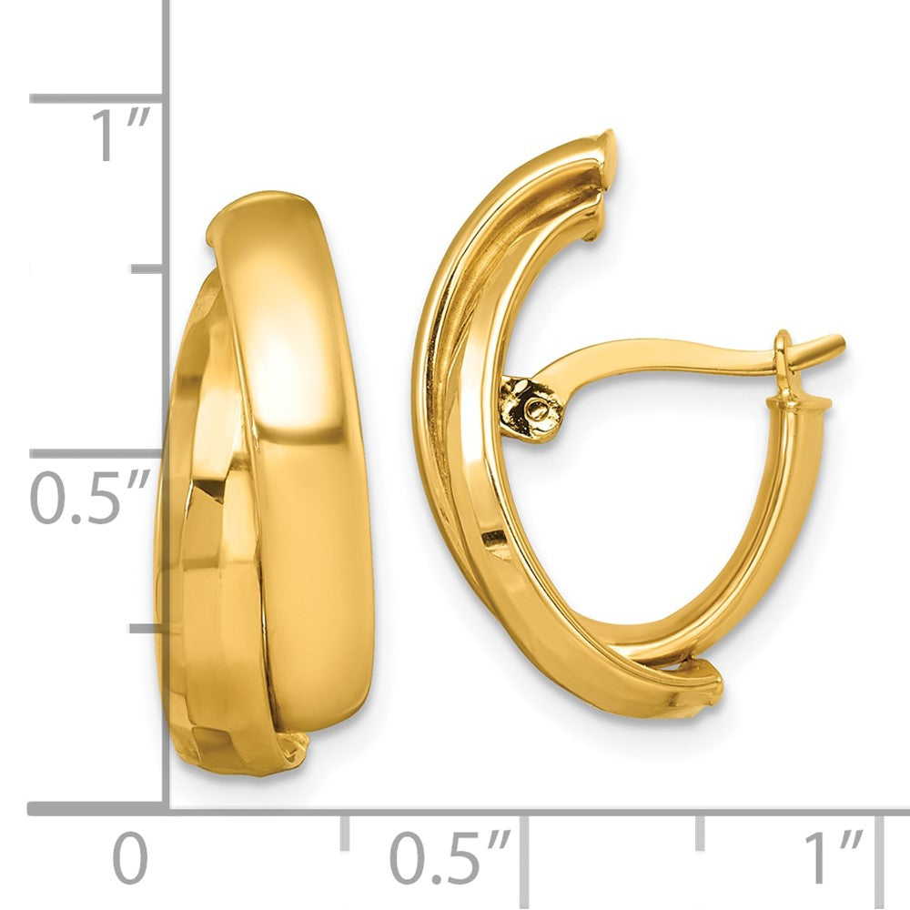 14k Polished Fancy Hoop Earrings - Product Photo