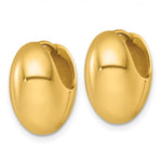 14k Polished Puffed Oval Hoop Earrings - Product Photo