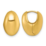 14k Polished Puffed Oval Hoop Earrings - Product Photo