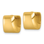 14k Polished Puffed Square Hoop Earrings - Product Photo
