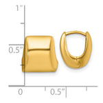 14k Polished Puffed Square Hoop Earrings - Product Photo
