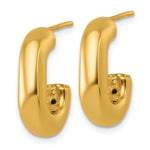 14k Polished J-Hoop Earrings - Product Photo
