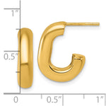14k Polished J-Hoop Earrings - Product Photo