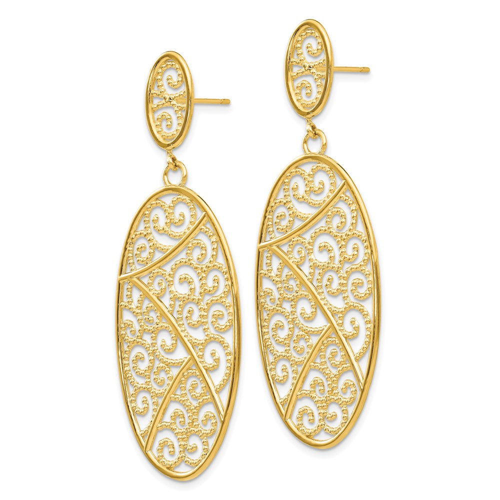 14K Oval Dangle Earrings - Product Photo