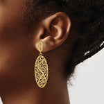 14K Oval Dangle Earrings - Product Photo