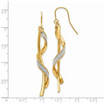 14k Polished Glitter Infused Spiral Dangle Earrings - Product Photo