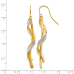 14k Polished Glitter Infused Spiral Dangle Earrings - Product Photo