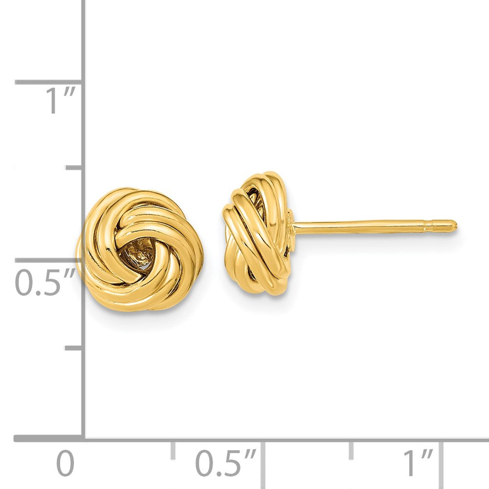 14k Polished Love Knot Post Earrings - Product Photo