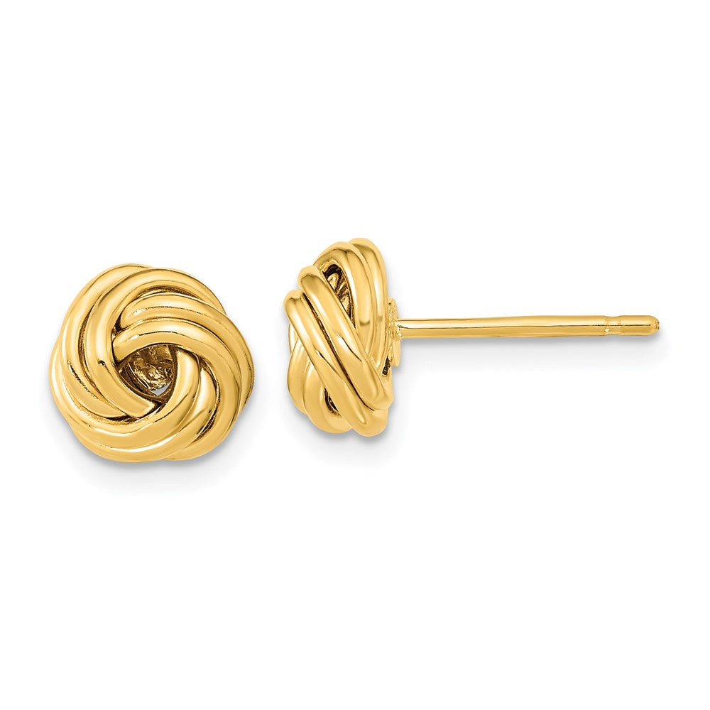 14k Polished Love Knot Post Earrings - Product Photo