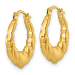 14k Polished Hearts Hoop Earrings - Product Photo